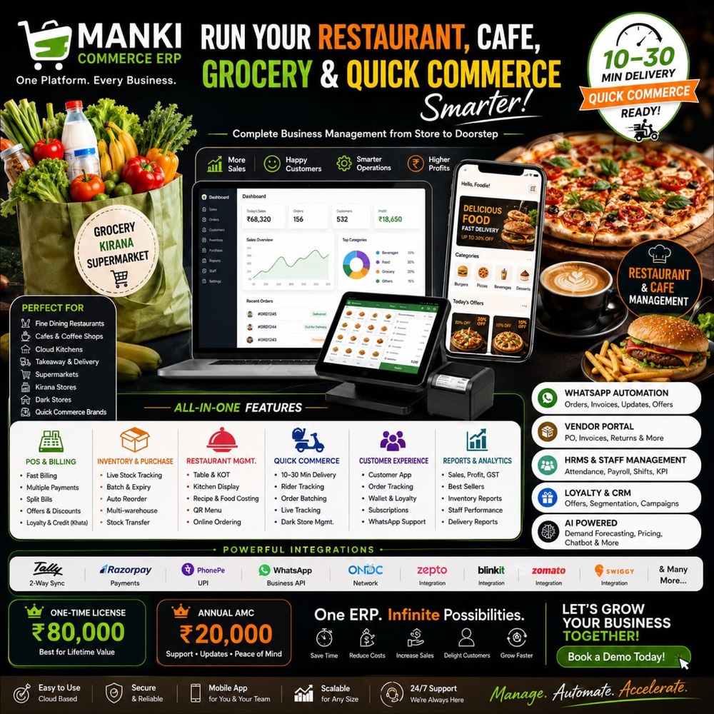 Manki Commerce ERP — product overview