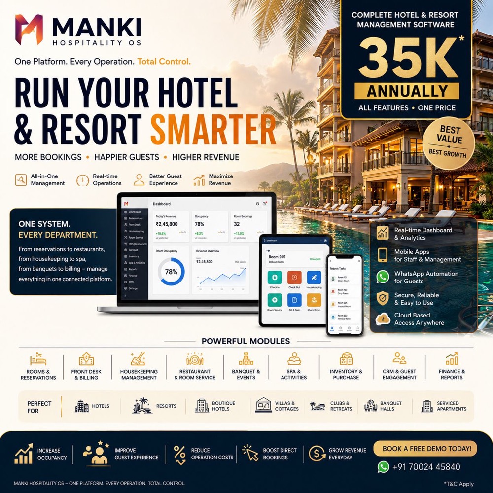 Manki Hospitality OS — product overview