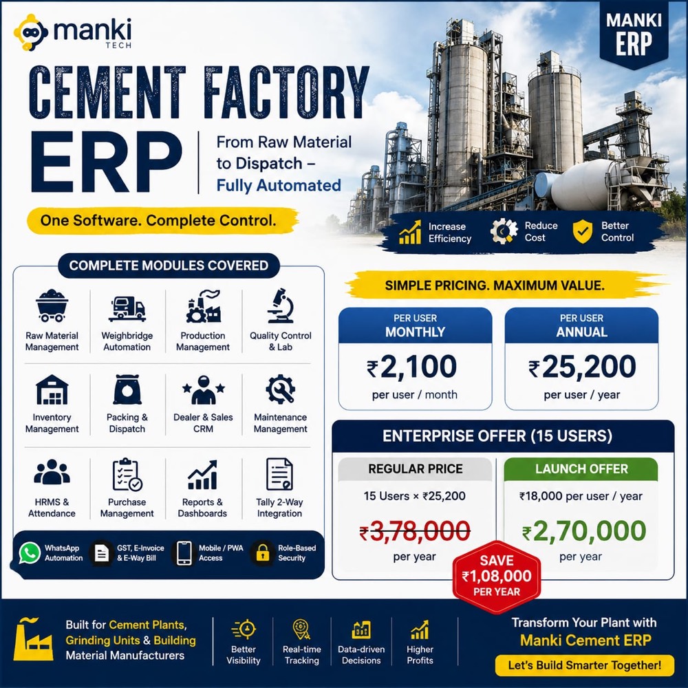Manki Manufacturing ERP — product overview